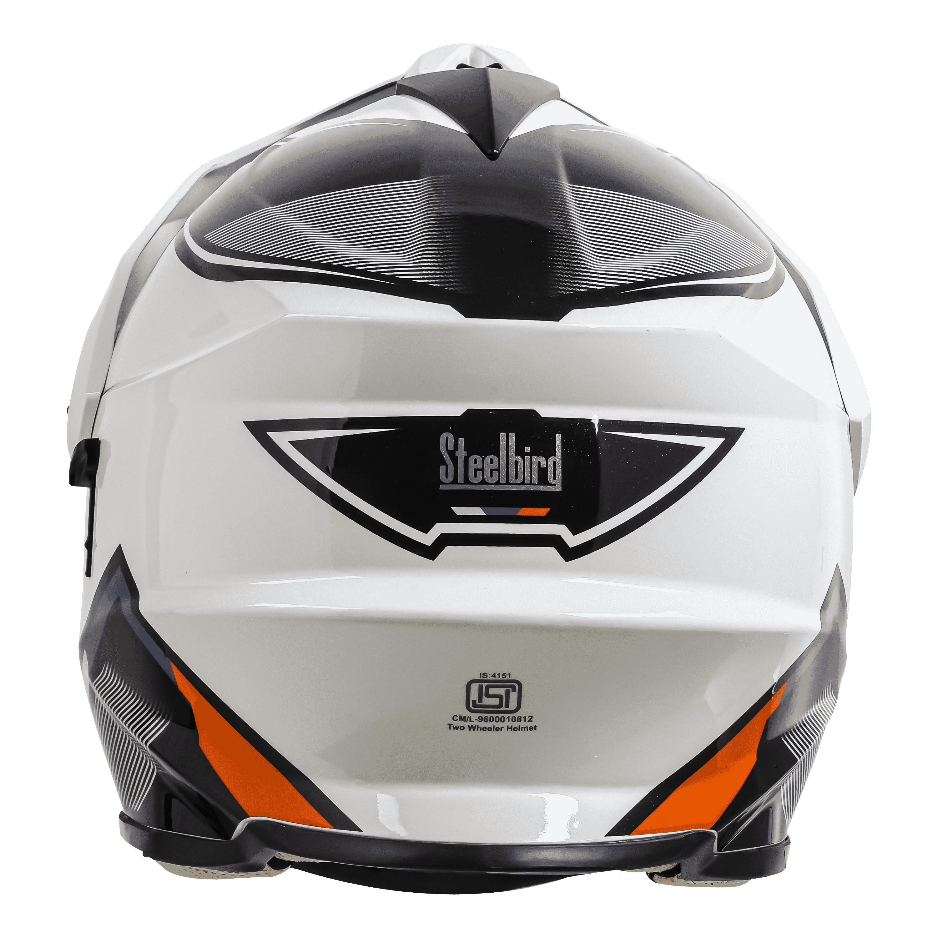 SBH-13 ISS RACER GLOSSY WHITE WITH ORANGE